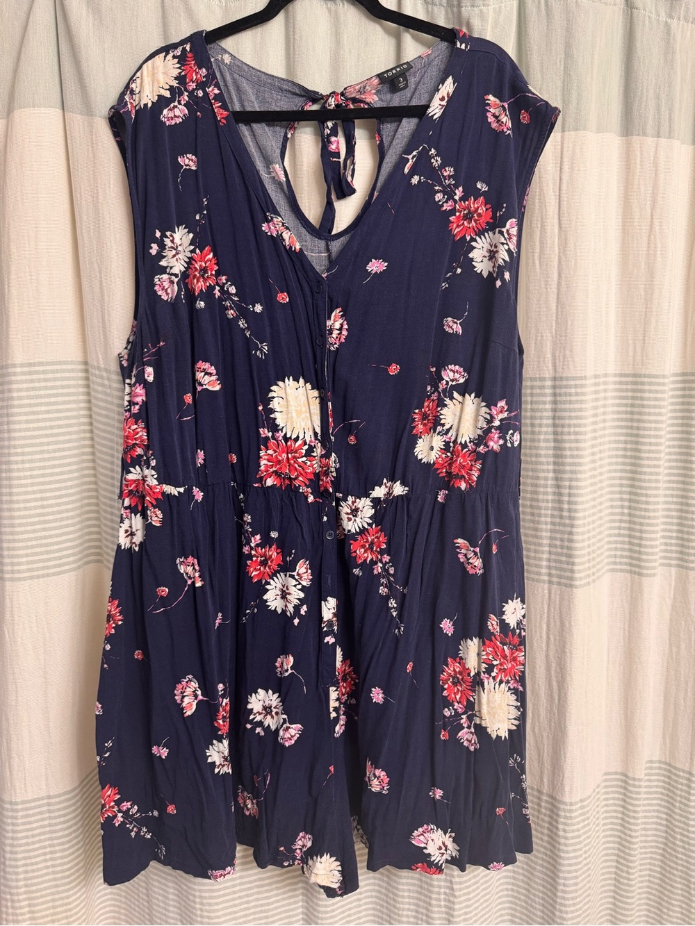 torrid Navy Floral Tie-Back Romper
